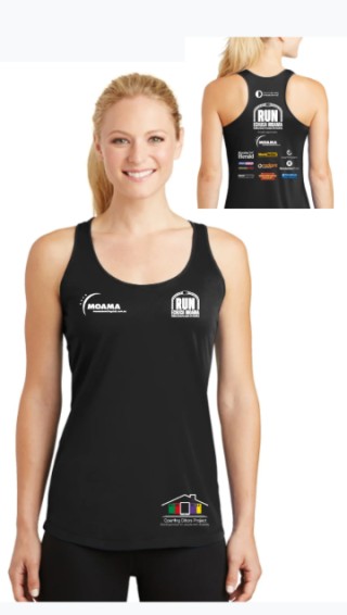 LADIES RACER BACK SINGLET - COLOUR CHOICES:BLACK