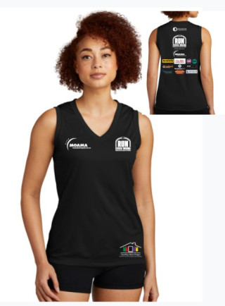 LADIES V NECK SINGLET - COLOUR CHOICES:BLACK