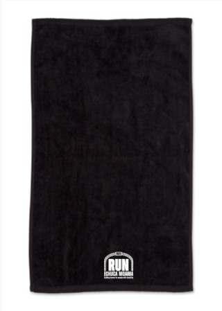 RUN EM FITNESS TOWEL - EMBROIDERED:BLACK