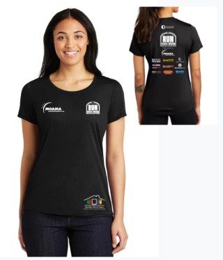 LADIES BLACK S/S TEE SHIRT:BLACK