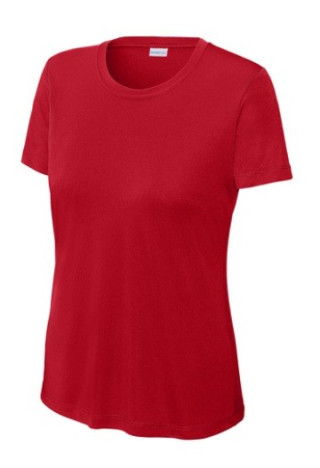 LADIES S/S TEE SHIRT - COLOUR CHOICES:RED