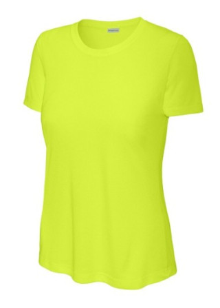 LADIES S/S TEE SHIRT - COLOUR CHOICES:YELLOW/LIME