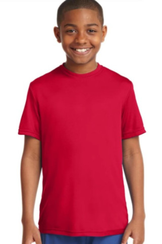 YOUTH S/S TEE SHIRT - COLOUR CHOICES:RED