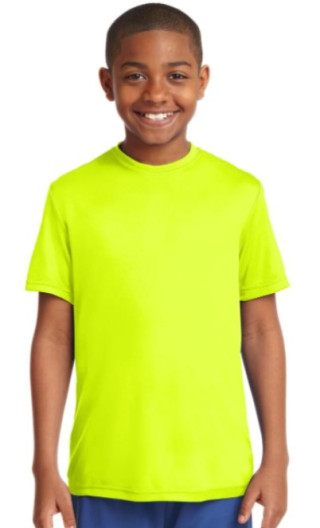 YOUTH S/S TEE SHIRT - COLOUR CHOICES:YELLOW/LIME