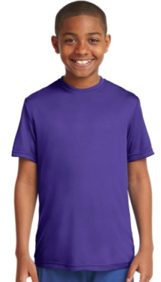 YOUTH S/S TEE SHIRT - COLOUR CHOICES:PURPLE